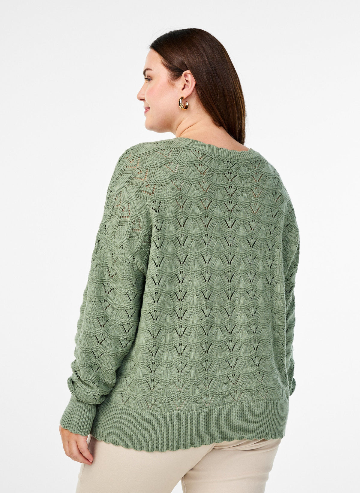 Zizzi Emmi Knit Jumper in Green