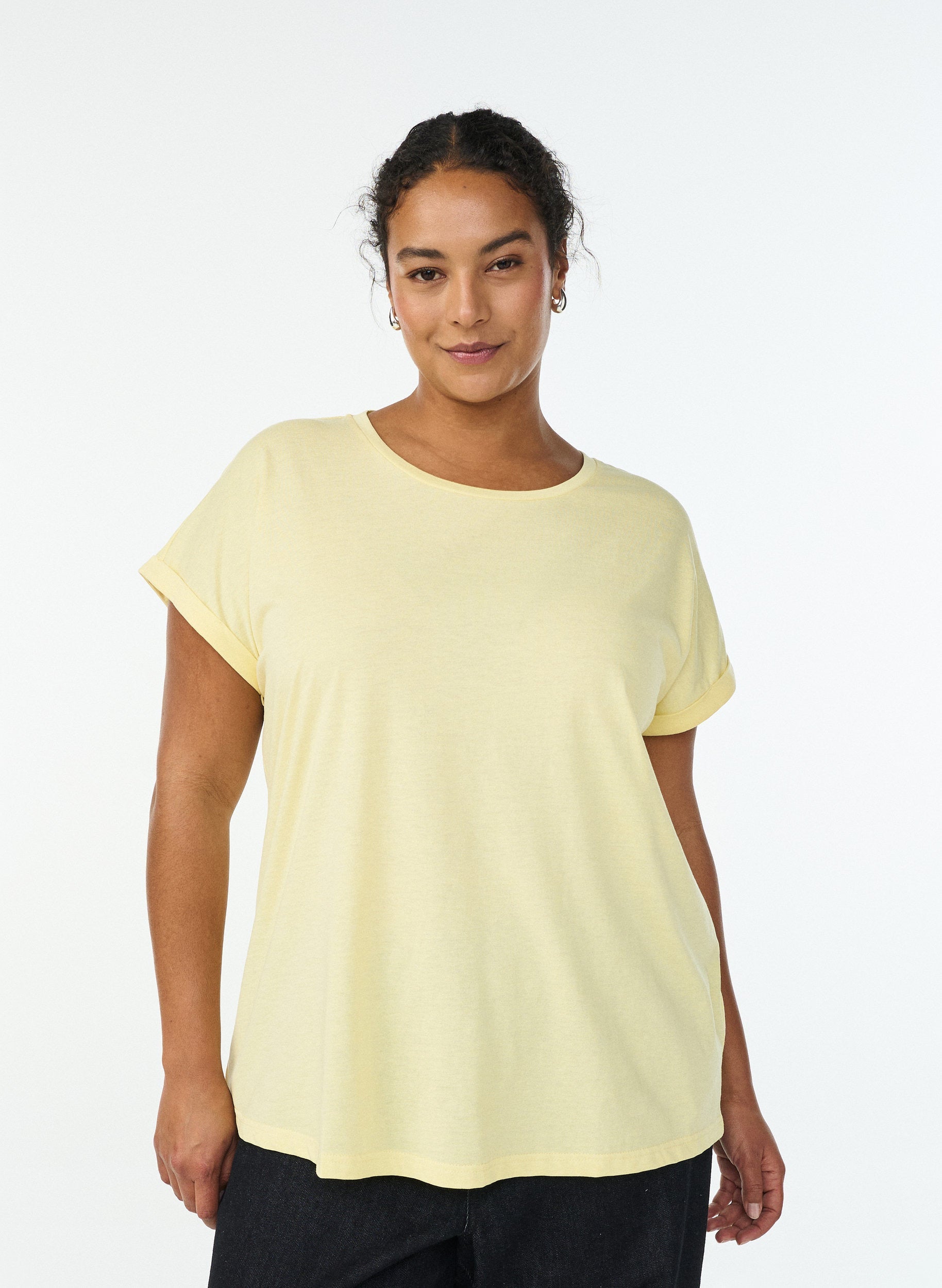 Zizzi Katja T-Shirt in Lemonade