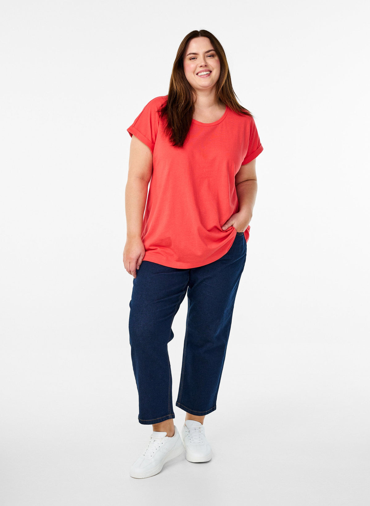 Zizzi Katja T-Shirt in Orange 