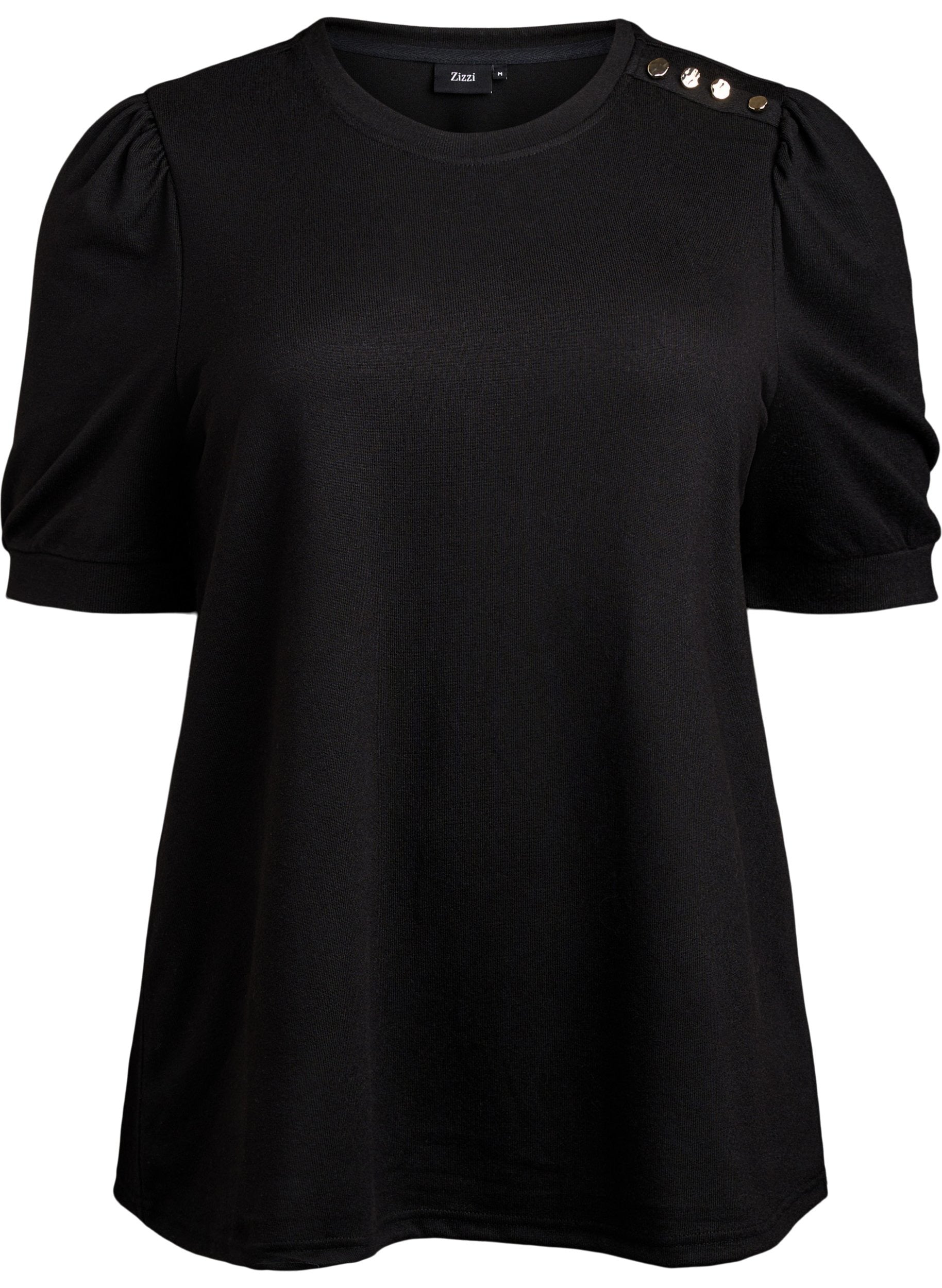 Zizzi Lucca Short Sleeve Jumper in Black