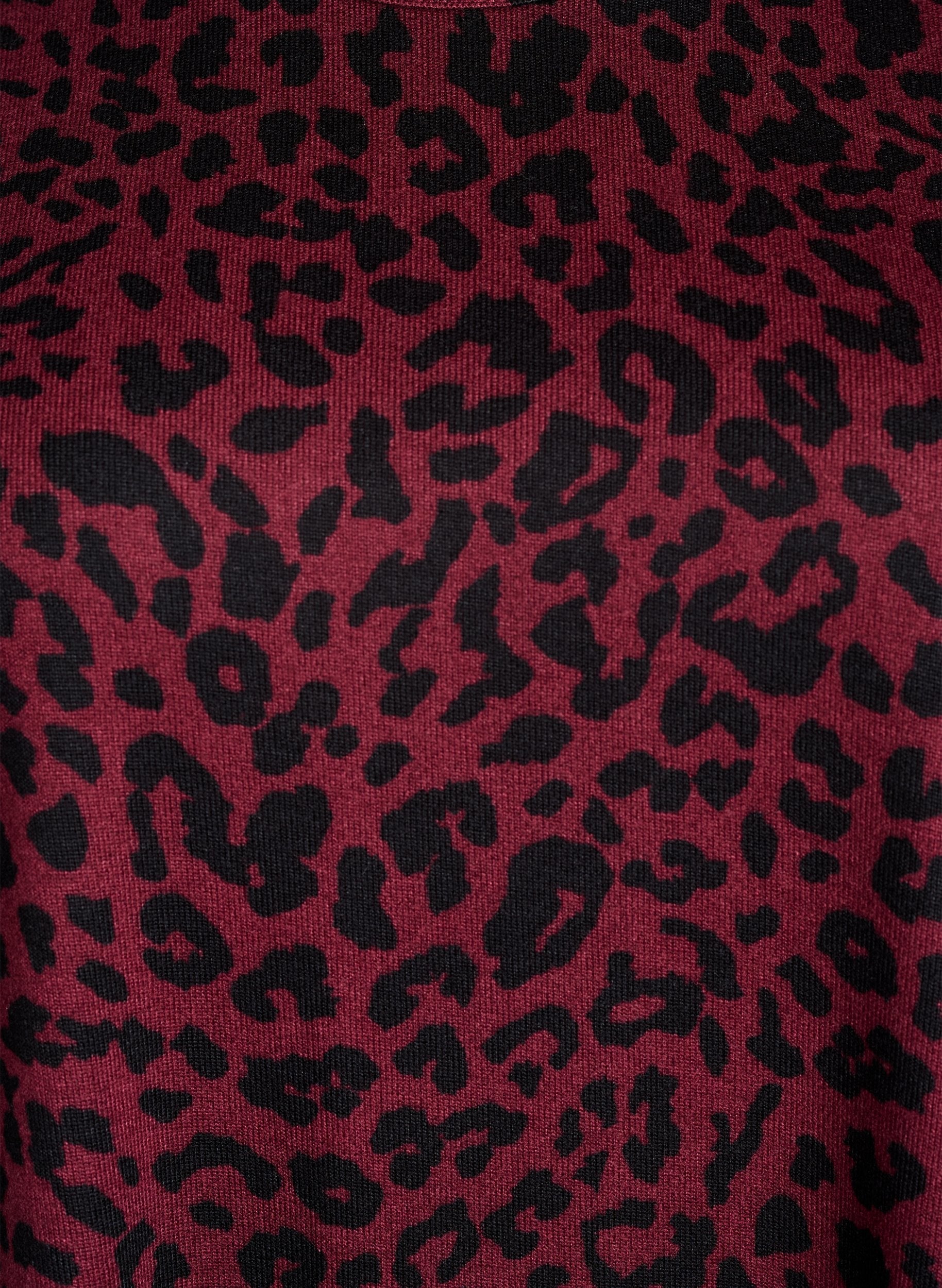 Zizzi Lucca Top in Wine Leopard