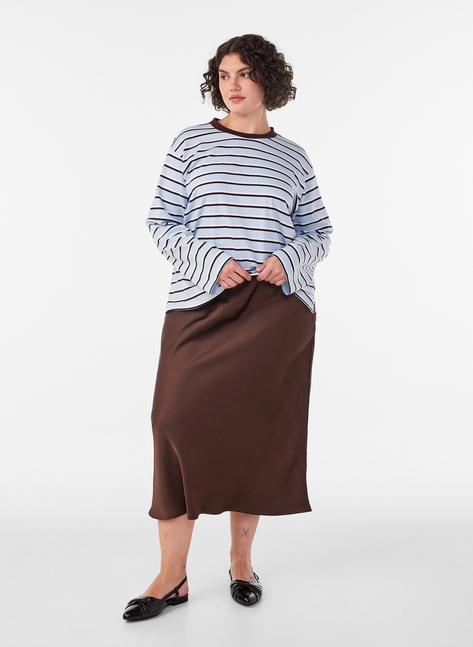 Zizzi Minela Skirt in Hot Fudge 