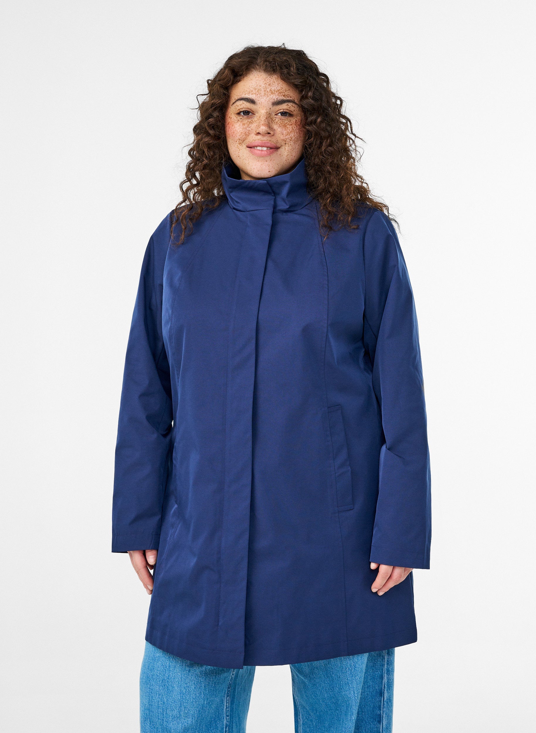 Zizzi Shelby Coat in Navy