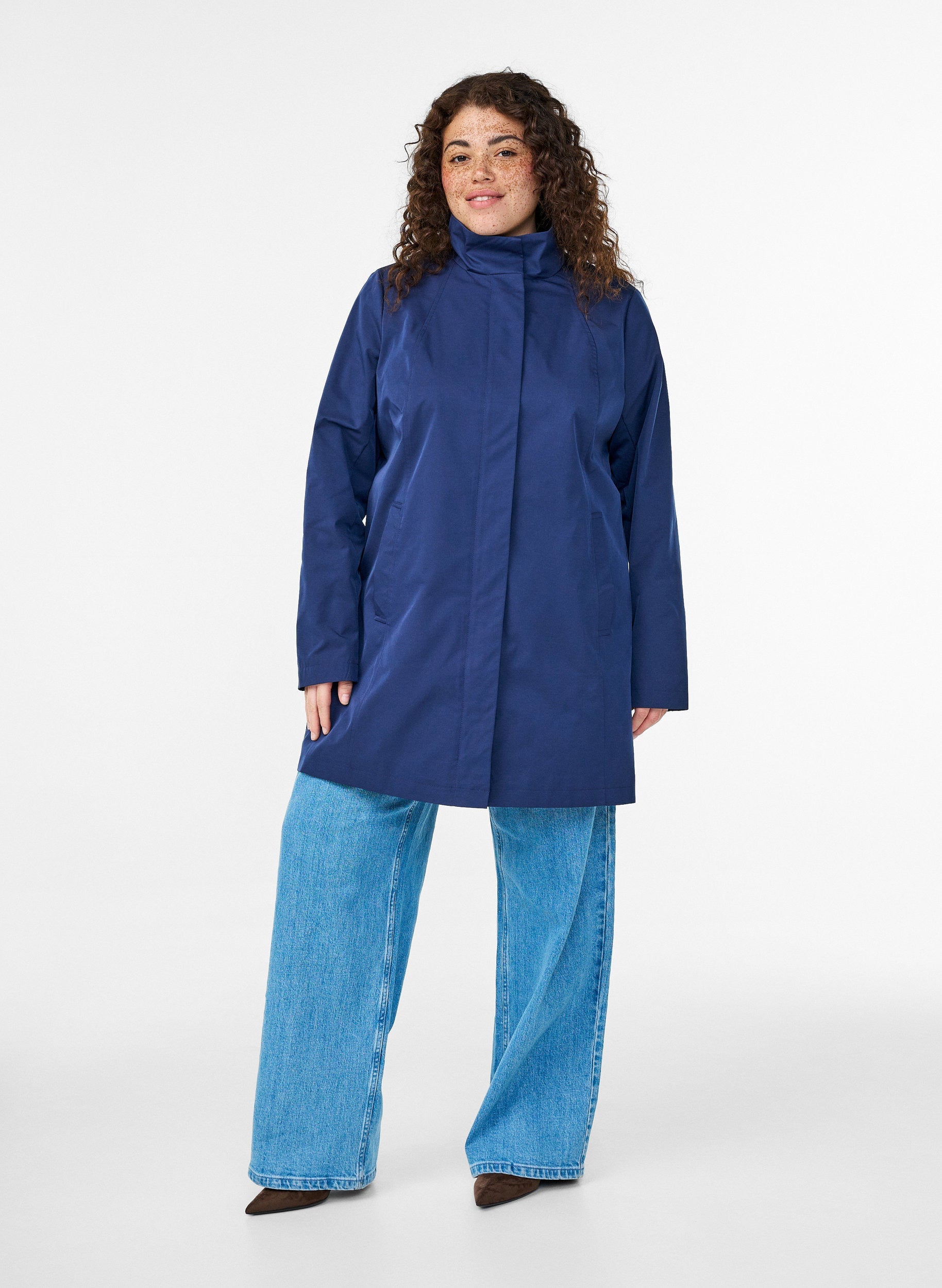 Zizzi Shelby Coat in Navy