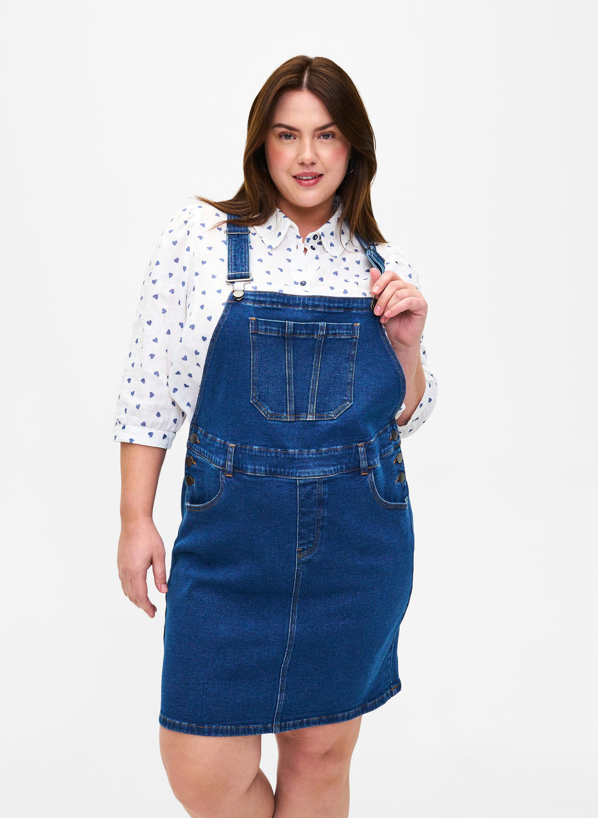 Zizzi Silja Dress in Dark Blue Denim