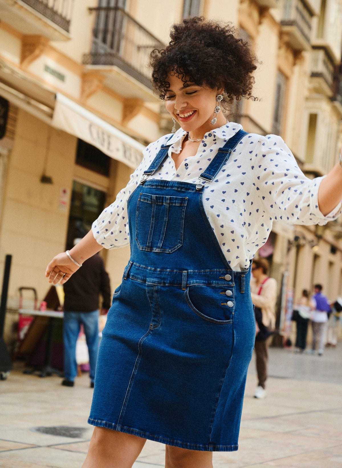 Zizzi Silja Dress in Dark Blue Denim