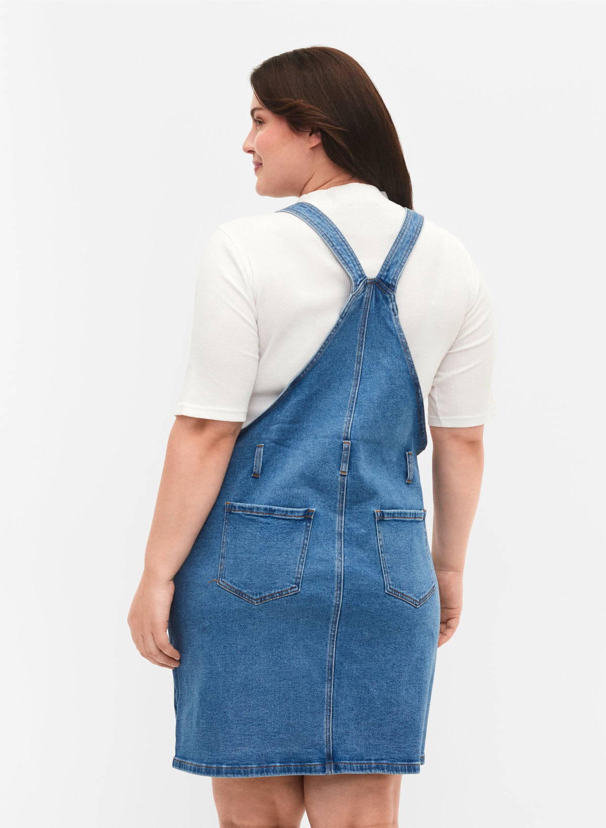 Zizzi Silja Dress in Light Blue Denim
