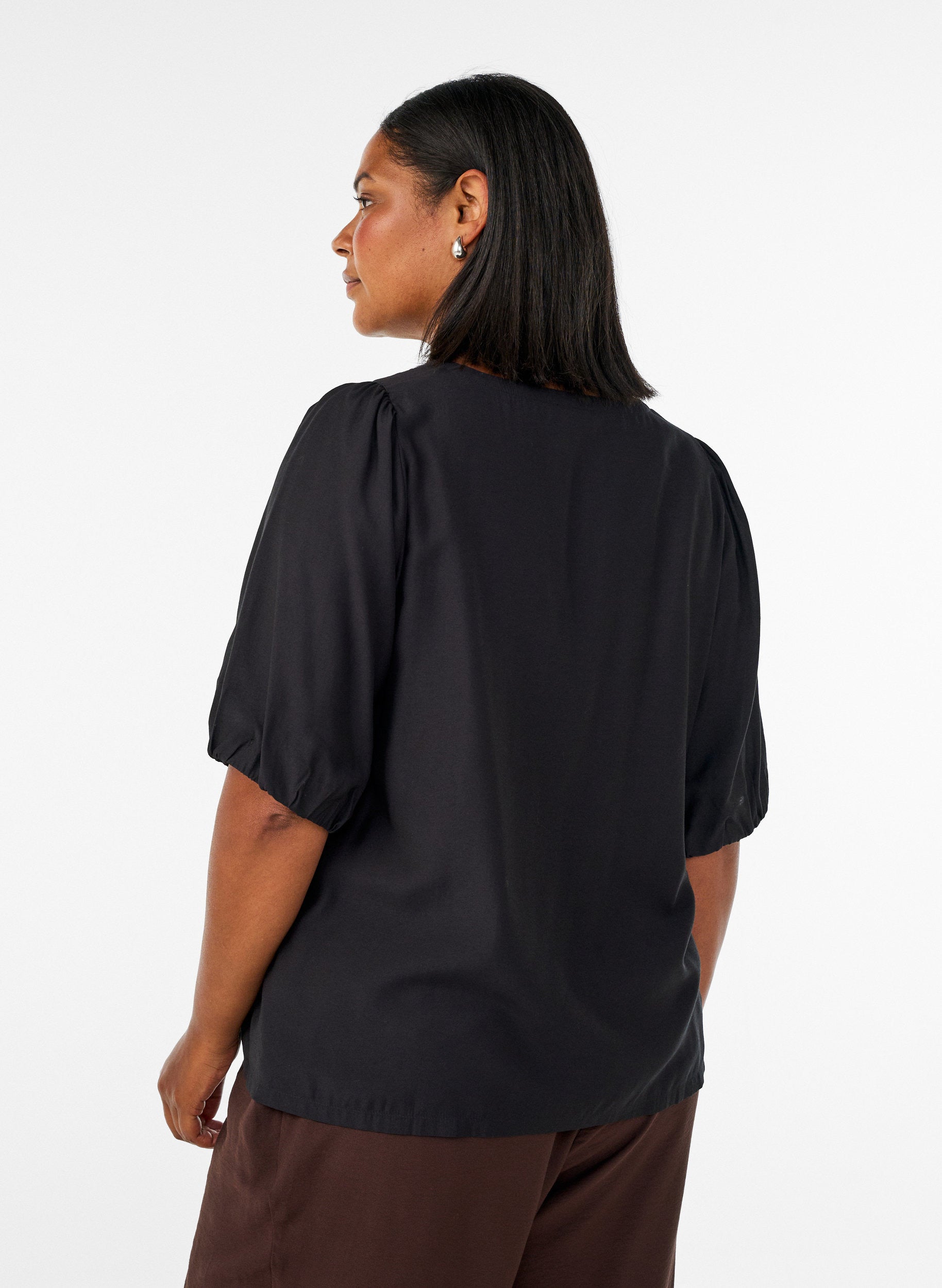 Zizzi Stina Blouse in Black 