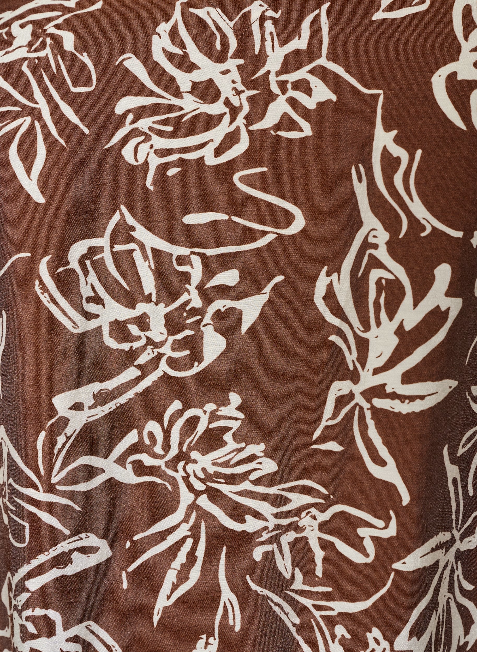 Zizzi Stina Dress in Brown Flower 