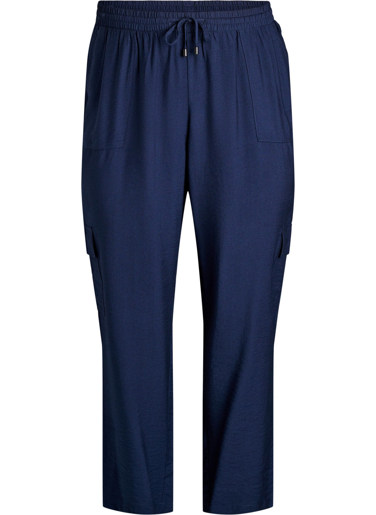Zizzi Vilma Cargo Trousers in Navy