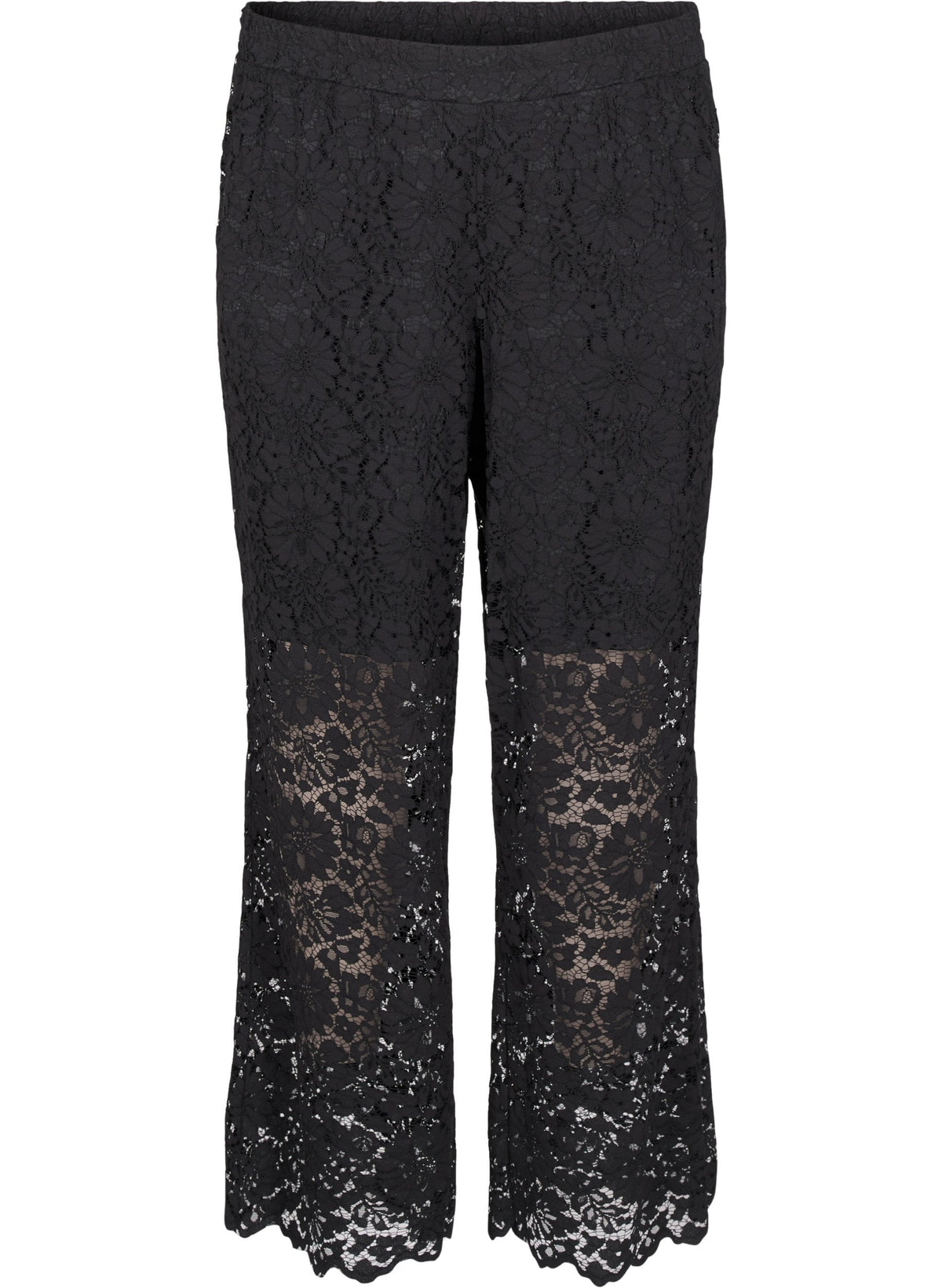 Zizzi Welda Lace Trousers In Black