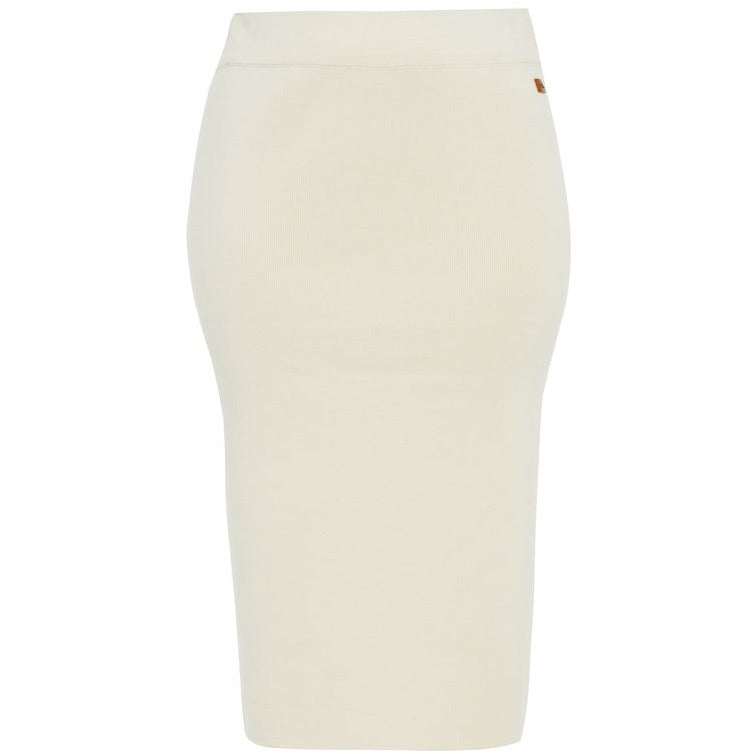 Mat Fine Knit Skirt in Beige - Wardrobe Plus