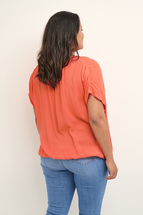 Kaffe Curve Ami Top in Orange - Wardrobe Plus