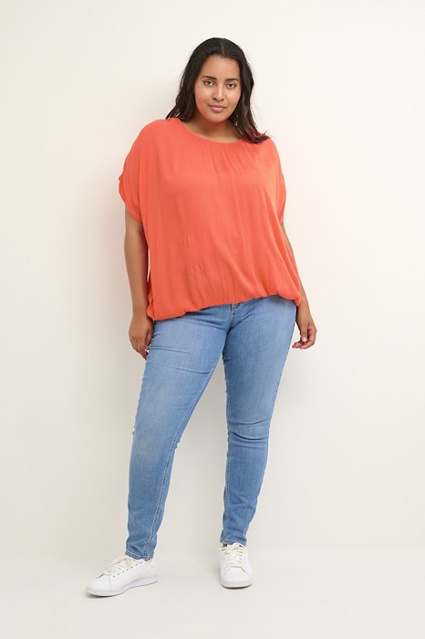 Kaffe Curve Ami Top in Orange - Wardrobe Plus