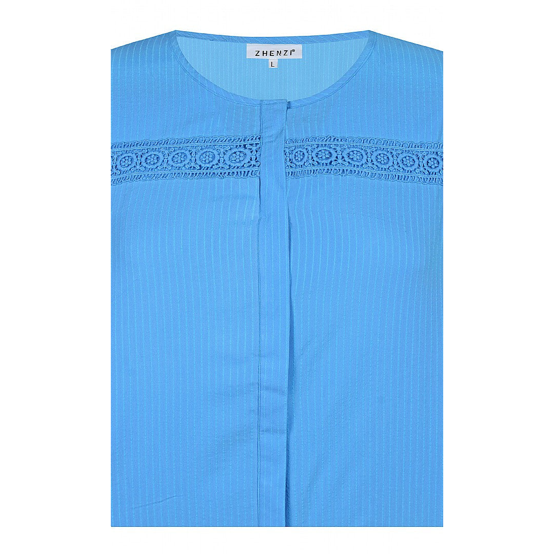 Zhenzi Melany Blouse in Blue - Wardrobe Plus