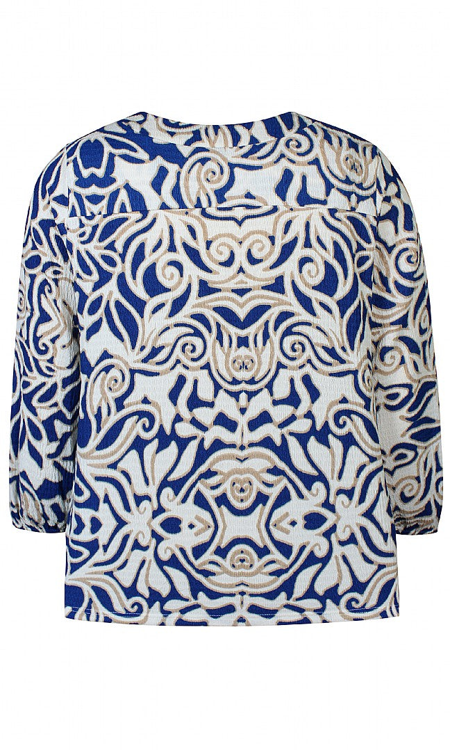 Zhenzi Imary Blouse in blue print