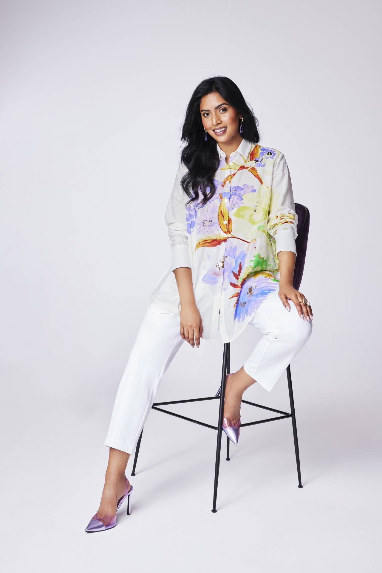 Ulla Popken Floral White Shirt