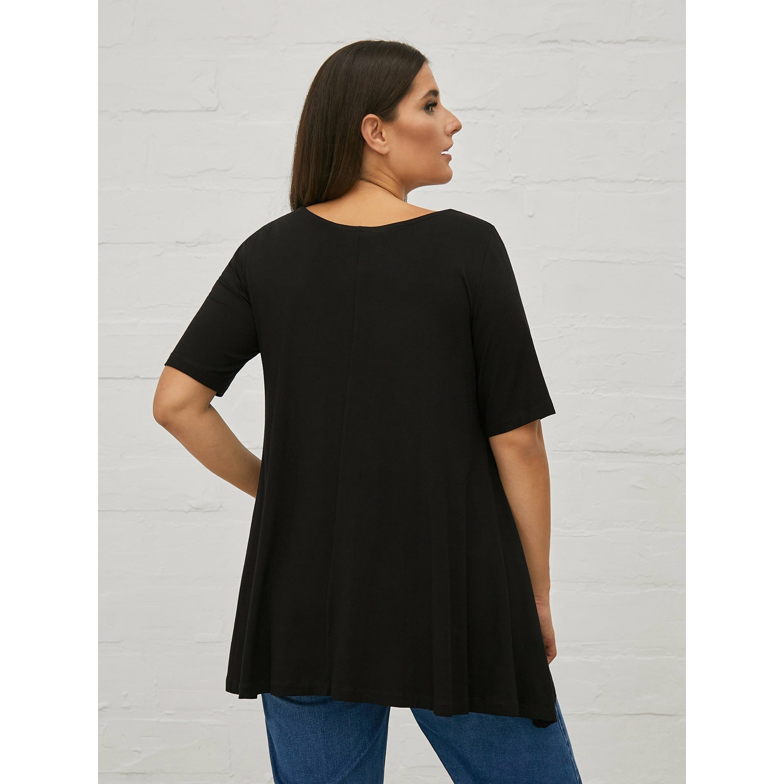 Mat A-Line Top in Black - Wardrobe Plus