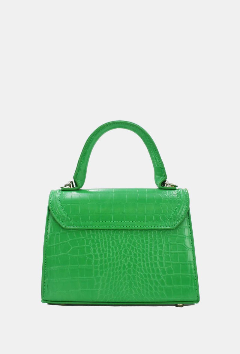 Crocodile Print Bag in Green - Wardrobe Plus