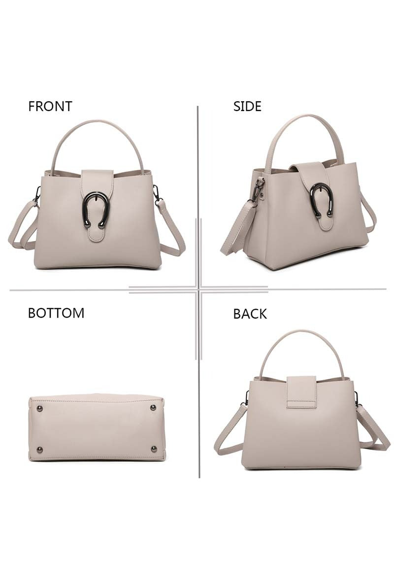 Cleo Beige Horseshoe Handbag